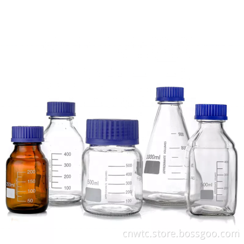Lab Borosilicate 3.3 Glass Bottle with Screw Cap | Culture Media | Amber Glass Reagent Bottle